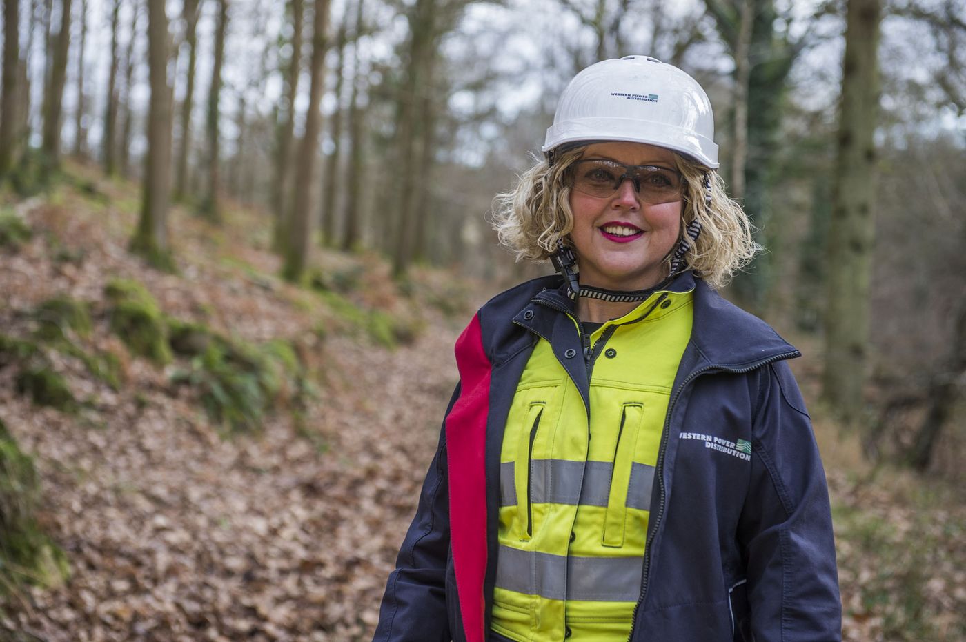 WPD female engineer wearing hi-vis and hard hat