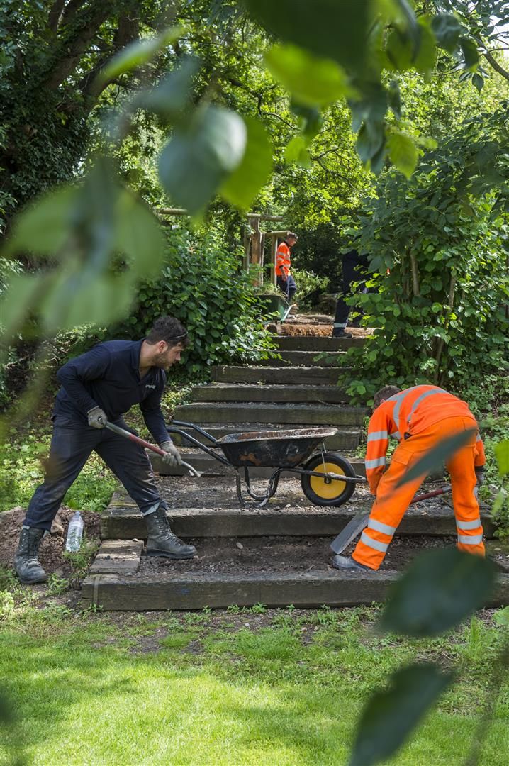 WPD apprentice workers gardening