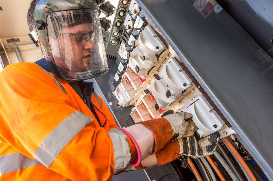 WPD engineer working in a substation